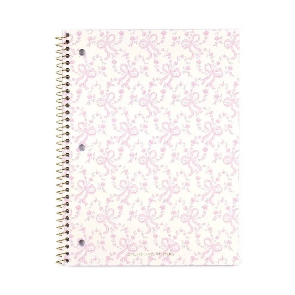 LoveShackFancy Notebook Coquette Bow Pink Floral Chantilly College Ruled NEW